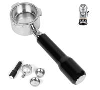 51mm Bottomless Portafilter 3 Ears Stainless Steel Head, with 2 Filter Baskets(Single+Double Shots), Stainless Steel Portafilter, Compatible with De-longhi Dedica EC680/EC685 Espresso Machine, Black