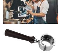 51mm Bottomless Portafilter, Espresso Machine Stainless Steel Portafilter, 51mm Portafilter 3 Ear for Delonghi (F Sandalwood)