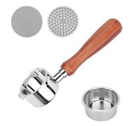51mm Bottomless Portafilter with 2 Puck Screen Compatible for DeLonghi EC680/EC685/EC785/EC820/EC850/EC860 Smeg - Bottomless Portafilter with Stainless Steel Filter Basket Solid Wood Handle