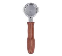 51mm Bottomless Portafilter with Wooden Handle for Coffee Machine Espresso Machine Rosewood Espresso Handle Stainless Steel Filter Holder (Style 3)