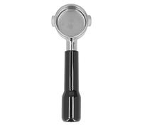 51mm Bottomless Portafilter with Wooden Handle for Coffee Machine Espresso Machine Rosewood Espresso Handle Stainless Steel Filter Holder (Black)
