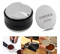 51mm Coffee Distributor & Tamper, Dual Head Coffee Leveler and Espresso Puck Screen Fit for 51mm Breville Portafilter, Adjustable Depth Professional Barista Espresso Hand Tamper for Espresso Machine