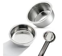 51mm Coffee Filter, 2 Pack Stainless Steel Portafilter Basket, 1 Cup & 2 Cup Non-Pressurized Espresso Filter, Reusable Replacement for 51mm Bottomless Portafilter
