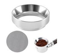 51mm Dosing Funnel, Magnetic Espresso Coffee Funnel 51mm Portafilter Ring with Puck Screen, Aluminum Alloy Espresso Dosing Ring Coffee Machine Accessories for Barista, Home, Cafe
