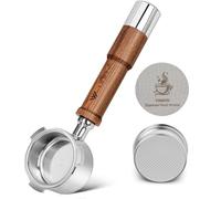 51mm Espresso Bottomless Portafilter 3 Ears, 100% Stainless Steel Portafilter Compatible with Delonghi Dedica EC680, EC685 Espresso Machine, with Puck Screen & Filter Basket,Walnut Handle