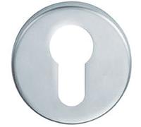 51mm Euro Profile Round Escutcheon - 8mm Depth - Concealed Fix - Satin Chrome | Door Keyhole Cylinder Plate Cover - for Use with Lever on Rose Door Handles - Door Fixing Hardware