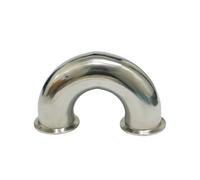 51mm O/D 2" Tri Clamp 304 Stainless Steel Ferrule 180 Degree Bend Elbow Three Pipe Fitting