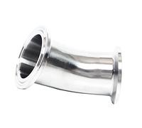 51mm O/D 2" Tri Clamp 304 Stainless Steel Sanitary Ferrule 45 Degree Elbow Pipe Fitting, for Homebrew