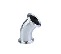 51mm O/D 2" Tri Clamp SS304 Stainless Steel Ferrule 45 Degree Elbow Pipe Fitting