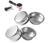 51mm Portafilter Basket Set, 4Pcs 304 Stainless Steel Coffee Filter Baskets, Compatible with Delonghi Portafilter 51mm, Single & Double Shot Portafilter Baskets for Delonghi Dedica, Coffee Machine Par