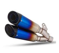 51mm Universal Double Outlet Motorcycle Exhaust Muffler Tail Pipe Escape Moto For Kawasaki Z900 ER6N