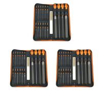 51Pcs Alloy Steel File Set with Carry Case, Triple-Cornered/Half-Round/Round Large File and 36Pcs Needle Files