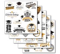 51pcs Graduation Stickers of 2024, Waterproof Graduation Season Stickers Vinyl Graduation Labels Stickers Graduation Seal Stickers for Envelopes Scrapbook Gift Bags Decorations