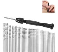 51Pcs Hand Drill Bit Set, 0.5-3.0mm Precision Pin Vise Drill, Micro Twist Drill Bits, Small Drill for Delicate Manual Work Electronic Assembling Model Making Woodworking