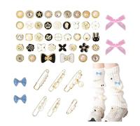 51PCS Jibbitz Charms for Crocs Sneakers Loafers - Decorative Shoe Charms with Rhinestones Pearls Bows Clips Pins, Long-Lasting Stylish Croc Gems for Women Girls Kids, Croc Decorations Croc Accessories
