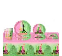 51PCS Magic Witch Party Set Theme Decoration,Magic Witch Birthday Party Tableware Set, Magic Witch Birthday Party Supplies for Birthday Party,Magic Witch Party Supplies for Kids - 10 Guests