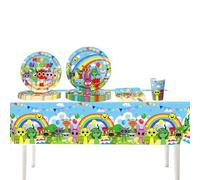 51PCS S-prunki Party Supplies, S-prunki Theme Tableware, S-prunki Party Tableware, Includes Plates Cups Napkins Tablecloth for Birthday Party,S-prunki Party Supplies for Kids - 10 Guests