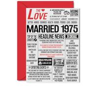 51st Anniversary Cards for Women and Men, Married 1975 Newspaper