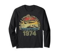 51st Bday Gifts for Men November 1974 51 Year Old Long Sleeve T-Shirt