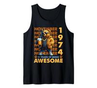 51st Birthday Bear Legends November 1974 51 Years Old Mens Tank Top