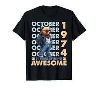 51st Birthday Bear Legends October 1974 51 Years Old Mens T-Shirt