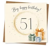 51st Birthday Card for Her, Elegant Starry Gifts Design