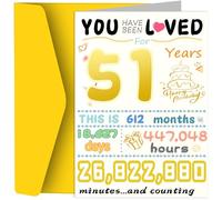 51st Birthday Card, Funny Birthday Decorations for Women Men, Best 51 Year Old Birthday Gifts for Mother Dad, Unique Creative Gift for Wife Husband