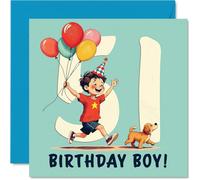 51st Birthday Cards for Men - Balloon Boy - Happy Birthday Card for 51 Year Old Man Neighbour Colleague Husband Nephew, 145mm Bday Greeting Cards