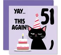 51st Birthday Cards for Men Women - Yay This Again! - Happy Birthday Card for 51 Year Old Man Woman Nanny Nan Brother Cousin, 145mm Bday Greeting Cards