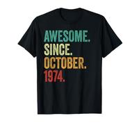 51st Birthday Gifts for Men Women Awesome Since October 1974 T-Shirt