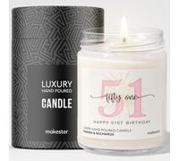 51st Birthday Gifts - Luxury Soy Wax Candle - Vanilla, Jasmine, Sugared Almond - Makester