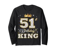 51st Birthday King 51 Years Old Birthday Party for Him Long Sleeve T-Shirt