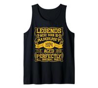 51st Birthday Legends Were Born In August 1974 Tank Top