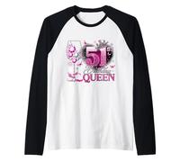 51st Birthday Queen Pink Wine 51 Years Old Women Girls Raglan Baseball Tee