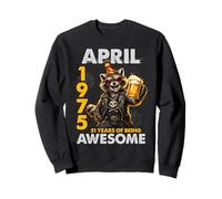 51st Birthday Raccoon Beer April 1975 Vintage 51 Years Old Sweatshirt