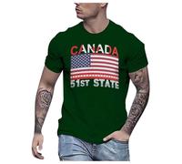 51st State Canada Short Sleeve T-Shirt Power Canada 51st State T-Shirt Makes America and Canada Great Again Men's T-Shirt First Person Singular, Dark green, XXL