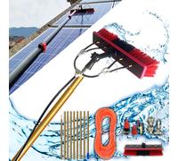 52.5ft Water Fed Window Cleaning Pole Kit - Extendable Hose Fed Telescopic Brush for Solar Panels, Trucks, Boats & Cars - Professional Cleaning Equipment