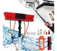 52.5ft Water Fed Window Cleaning Pole Kit - Extendable Telescopic Brush for Solar Panels, Trucks, Boats, Cars - Efficient Hose-Fed Cleaning Solution