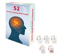 52 Anxiety Coping Skill Cards - Stress and Social Anxiety Management for Adults, Social Anxiety Relief & Self Care Flashcards with Packaging Box