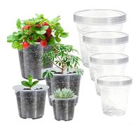 52 Clear Nursery Pots with Drainage Holes for Effective Plant Watering, Transparent Design Allows Root Observation for Improved Plant Care