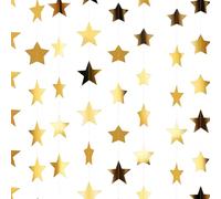 Tabanzel Sparkling Reflective Star Garland Decoration -Star Paper Bunting Banner Party Hanging Ribbon Decorations for Wedding Baby Showers Birthday Christmas Holiday Home Decor