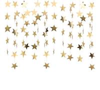 52 Feet Reflective Star Paper Garland, Glitter Gold Star Bunting Banner Hanging Decorations Sparkling Little S/tar Garland Streamer for Birthday Wedding Baby Showers Christmas Party Decorations