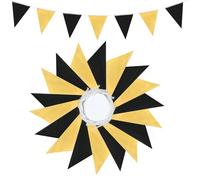 52 Flags 65.6 ft Bunting Banner, Gold Black Double Sided Triangle Flag Bunting Perfect for Various Occasions, Such as Birthday Parties, Weddings, Anniversaries,Engagement,Garden Celebration