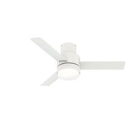 52" Flush-mount Ceiling Fan with Remote Gilmour White Ceiling Fan Lighting E27