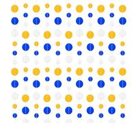 52 Ft Navy Blue and Gold Circle Dots Garland Paper Polka Dot Hanging Streamer Blue Gold Party Decorations for Birthday Wedding Baby Shower Graduations Party Decorations