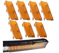 52 Inch LED Light Bar Amber Lens Cover - 5×8" + 2×6" Snap-On Polycarbonate Covers,Fits 3" Wide Straight & Curved Off-Road Light Bars, High-Penetration Amber Beam for Fog/Dust/Snow (Covers Only)
