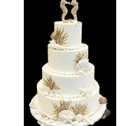 52 Large Edible Sugar Fondant Stunning Gold Sea Shells, Star fishes; Sea horse, Sea Weeds/Coral; Assorted; Luster & Sparkle Finish; 7cm to 2cm Cake/Cupcake Toppers/Decoration