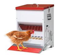 52 LB Automatic Metal Chicken Feeder, Heavy Duty Galvanized Steel Treadle Poultry Feeder,Rat Proof & Weatherproof Lid, Non-Slip Pedal, No Waste Design for Chickens Ducks Poultry