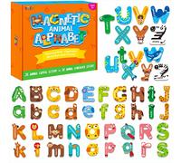 52 Magnetic Alphabet, 26 Uppercase & 26 Lowercase Letters, Adorable Animal Shape Alphabet ABC Magnets for Fridge Educational Spelling Learning Games Toys Set for Kids, Toddlers 3 4 5 Years Old