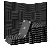 52 Pack Acoustic Foam Panels,1" x 12" x 12"Acoustic Wedge Studio Foam Sound Absorption Wall Panels (Black)